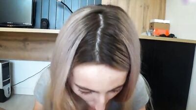 Cute Girl Sucks Guys Cock and Rides him