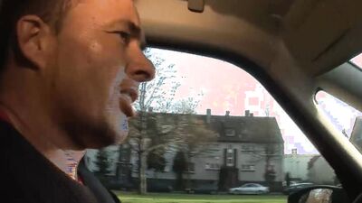 Curvy German chick gets banged hard in the back of the car