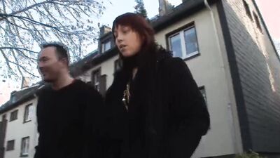 Curvy German chick gets banged hard in the back of the car