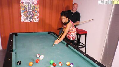 German MILF Meggy Fucks Business Owner On The Pooltable - AMATEUR EURO