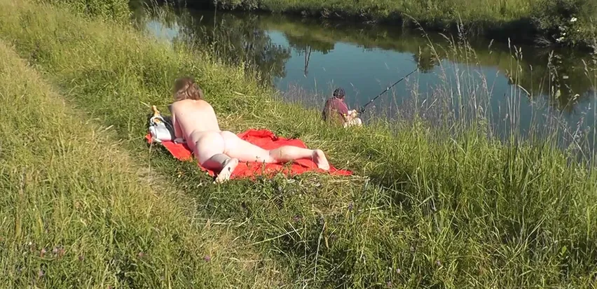 Nudist beach. Public nudity. Naked in public. Sexy MILF without