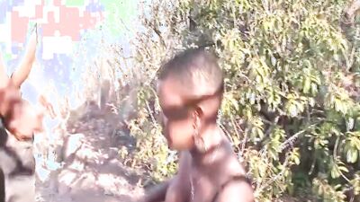 thressome orgy with busty african babe
