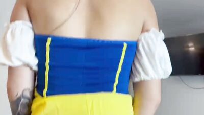 the snow white girl turned out to be a whore in bed (space halloween day)