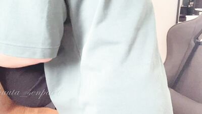 A beautiful woman says, "No, I'm at work, handsome," but she can't resist the handjob and comes hard