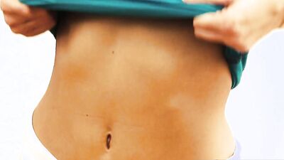 Sexy blonde peels off her yoga pants and masturbates avidly