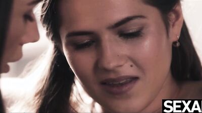 Watch her tits jiggle as her girlfriend licks her wet pussy