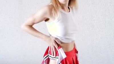 A miniature cheerleader from a support group with amazing tits and ass fucked hard