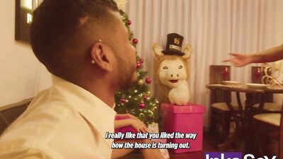 Sin at Christmas between Milf and 18 year old stepdaughter