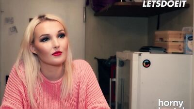 Blonde Slut Lovita Fate Fucked In The Bathroom By Bald Guy - HORNY HOSTEL