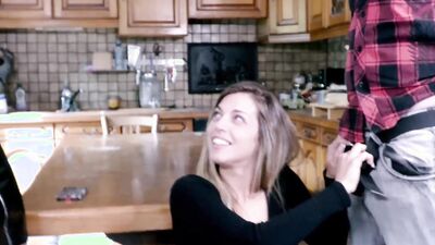 Lety Howl and her boyfriend in a hot threesome in the kitchen with beautiful Spanish Valeria Fuentes