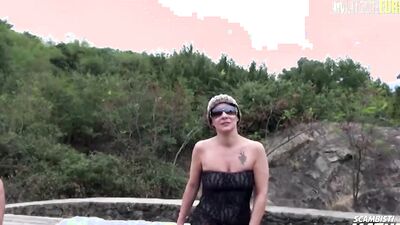 Mature Italian Woman Outdoors Fucking With Her Husband - AMATEUR EURO