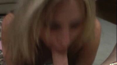 Sensual touching leads this blonde girl to suck a guy dry and swallow his cum