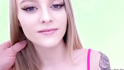 Beautiful blonde serves best a hard cock after her photoshoot