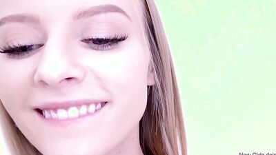 Beautiful blonde serves best a hard cock after her photoshoot