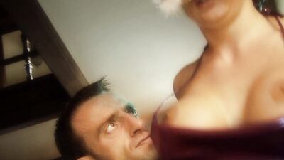 Masked babe in black stockings gets fucked by a big dick