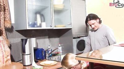 German blonde amateur big tits milf fuck in kitchen