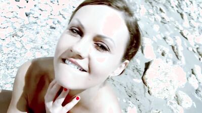 Hot pornstar Tina Kay stripping and fucking at the beach