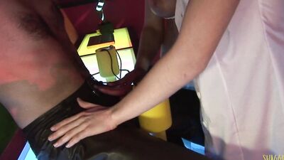 Big boob nurses want to share a cock in the strip club