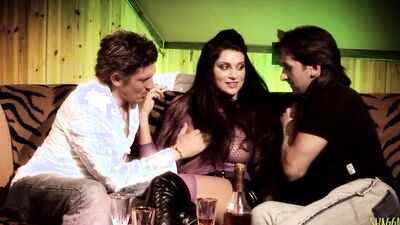 MILF with big tits rewarded two best poker players with sex