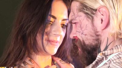 FAKEhub Halloween - horror movie actress with slim fit body and plump ass confronted by real bad guy