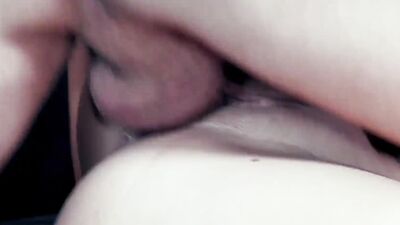 Spanish couple with amazing young brunette with natural body fucking on the sofa