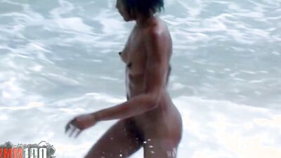 Interracial fucking at the beach with Shania a cute ebony babe