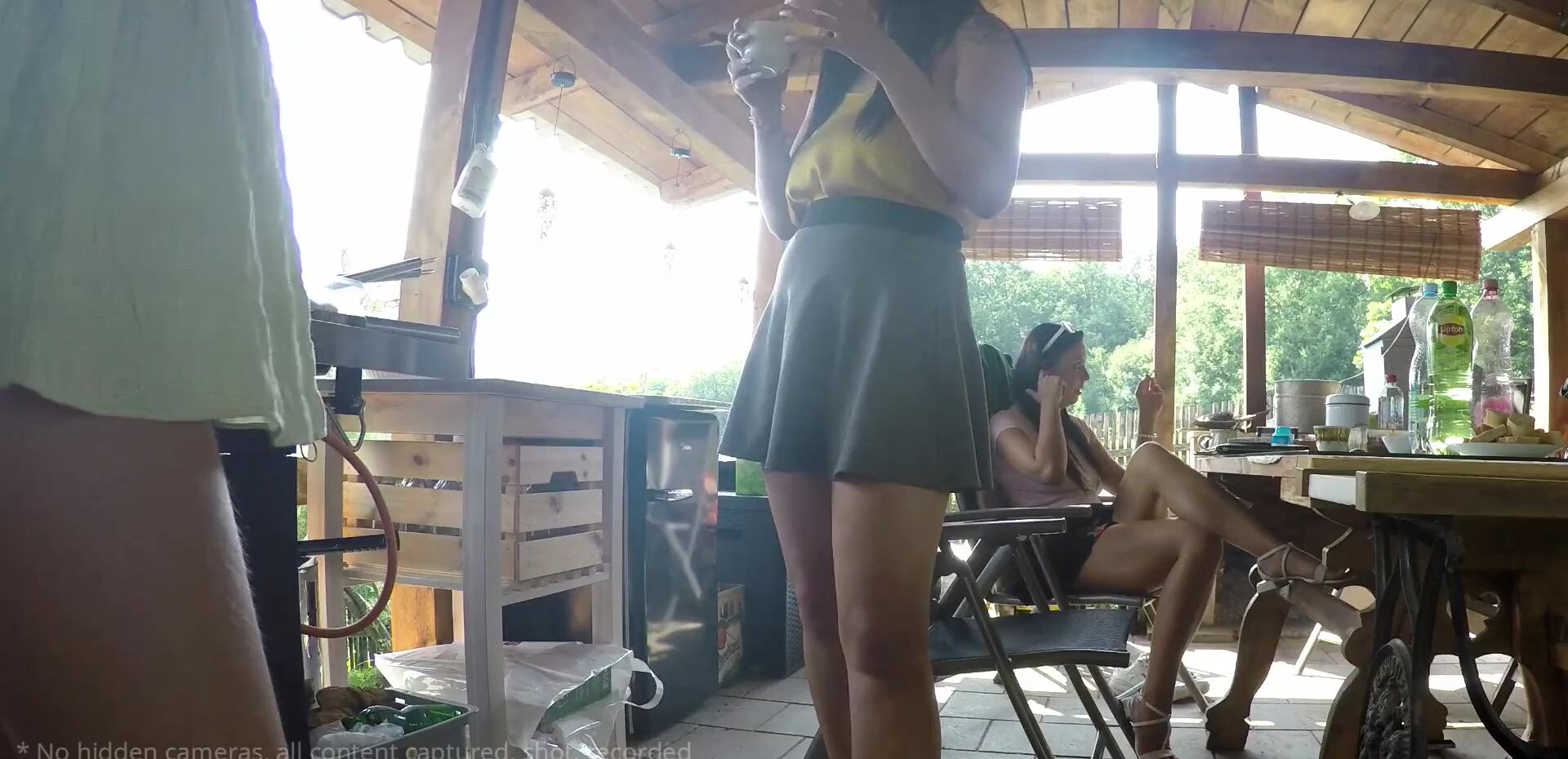 No Panties Mini Skirt Short Skirts Barbeque Party with Hot Tight Shaved  Pussy Girls Outdoors @ BabesTube.com