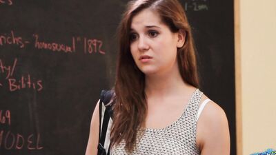 Petite chick have intense lesbian sex with her teacher to get a better grade