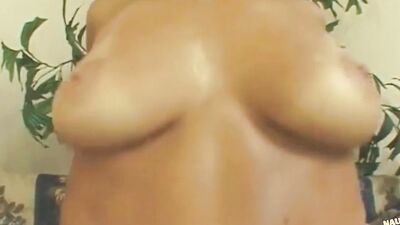 Perfectly Tanned Babe Buries a Huge Cock Deep Inside Her Asshole