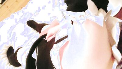Amateur Gonzo After fingering the cosplay saffle of a maid (Rem), vaginal shot sex