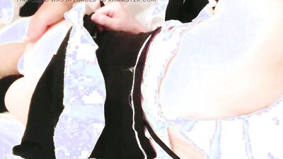 Amateur Gonzo After fingering the cosplay saffle of a maid (Rem), vaginal shot sex