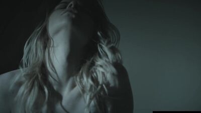 Cute girl studies her pussy in the mirror as she masturbates