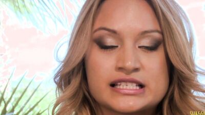 Cocksucker Natalia bends over the couch to get fucked hard