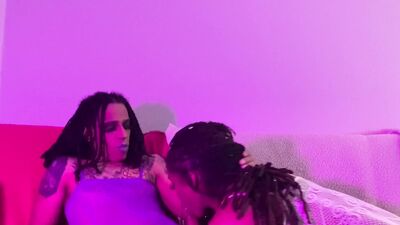 Hot Trans Fucks Lesbian Step Sister and Gives Her Pussy a Creampie