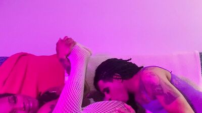 Hot Trans Fucks Lesbian Step Sister and Gives Her Pussy a Creampie