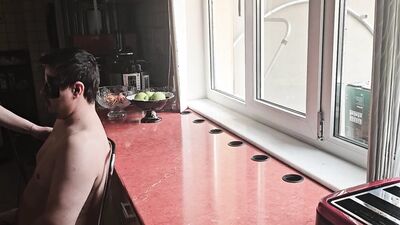 Fuck quickly in the kitchen when the plumber comes to check if his wife needs a dick