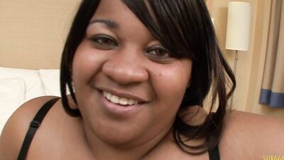 BBW with a pierced twat squeezes her massive tits while getting fucked