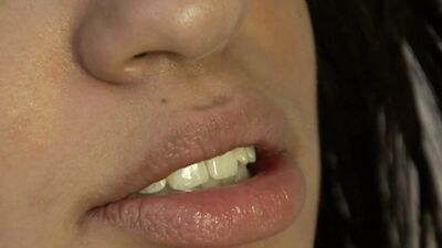 The pale skin ebony is thirsty so the black guy splashes cum into her mouth