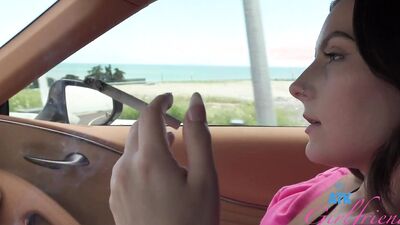 Vacation fun, taking amateur Serena Hill to the beach getting a blowjob and playing with her in the