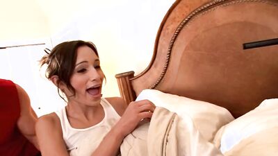 Hardcore double penetration in the morning is what the slutty brunette chick always fantasized about