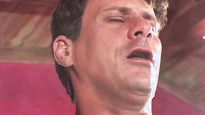 Wife sucks off a midget that cums on her face before sucking other men