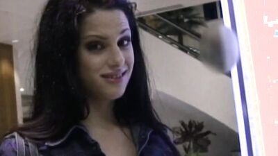 After picking up the brunette from the mall the dude makes her tight pussy quiver