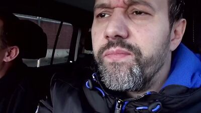 German blonde with big tits gets fucked by two big stranger cocks