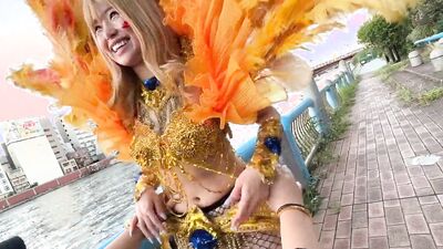 Part 1. Picking up a gal who is too erotic in samba! Their eyes are glued to the asses spilling out of the netting!