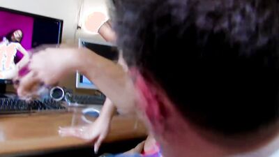 Stunning young French blonde Shana Spirit gets her ass fucked by Jorge in the office