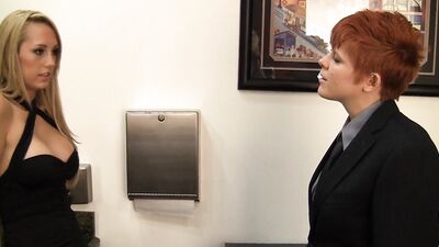 Short Hair Redhead Lesbian Seduces Blonde