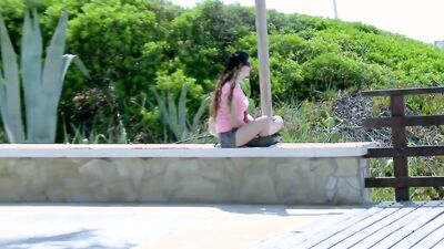 Serial orgasm and squirting in the woods for Canadian star Sabrina Deep