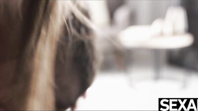 Watch cute girl's eager blowjob and intense creampie orgasm