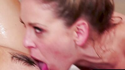 NURU MASSAGE - Hot Stepmom Cherie DeVille Gives Naughty Massage To Her Stepdaughter Carter Cruise
