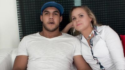 Blonde Barra Brass Anally Fucked and Creampied as Her Cuckold Looks On